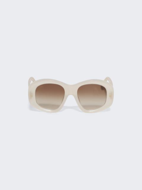 Beveled Pentagon Sunglasses Ivory