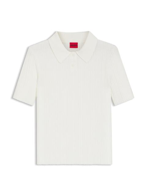 SLIM-FIT RIBBED SWEATER WITH POLO COLLAR
