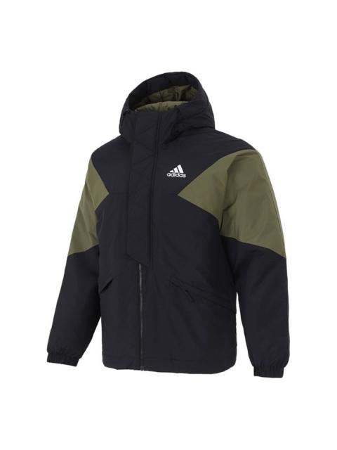 adidas Colorblock Stay Warm hooded down Jacket Black GT6588