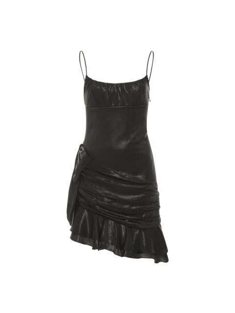 LAMINATED SILK MINI DRESS