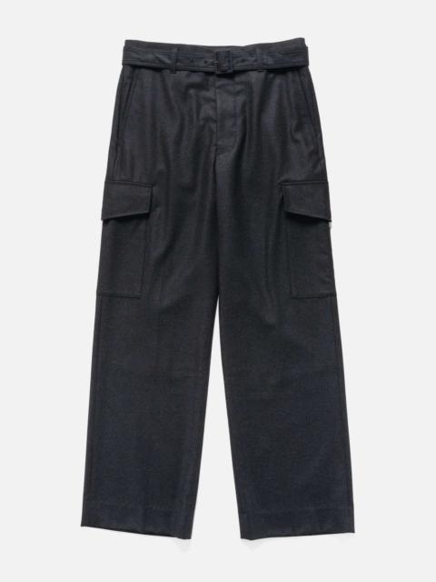 Wool Fulling Flannel Cargo Slacks Top Charcoal