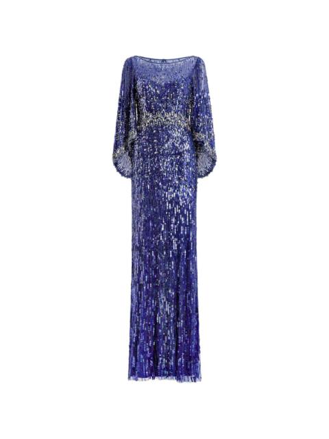 Ines embellished long-sleeved maxi dress