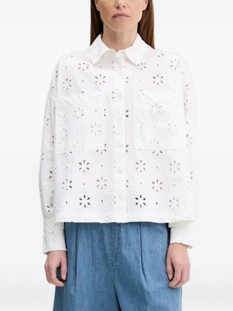 eyelet-embroidered shirt