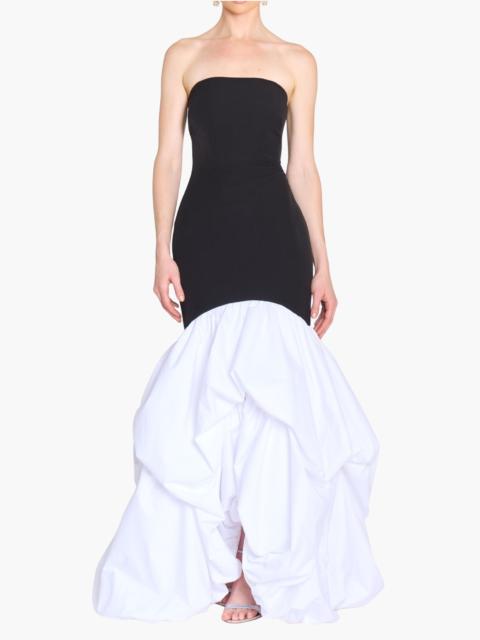 STRAPLESS DROP WAIST MERMAID TAFFETA POUF GOWN