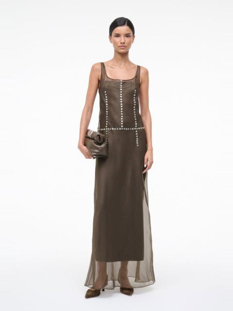 STAUD GRETA SILK DRESS SOIL