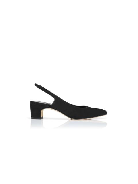 Black Suede Slingback Pumps