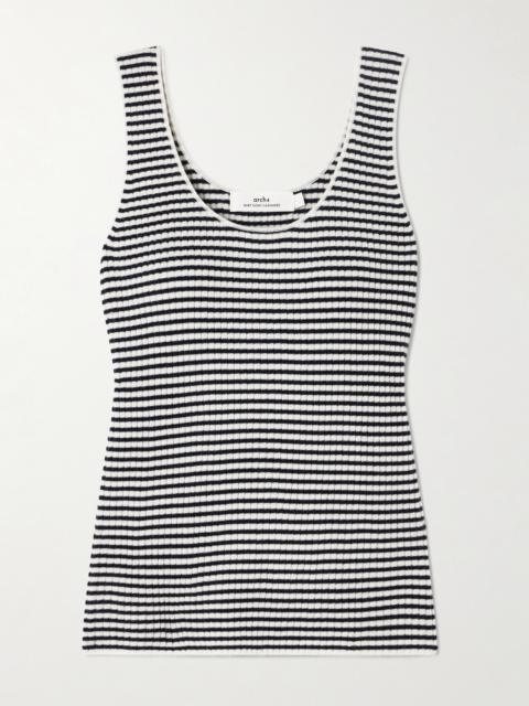 Bebbington Striped Ribbed Cashmere Tank