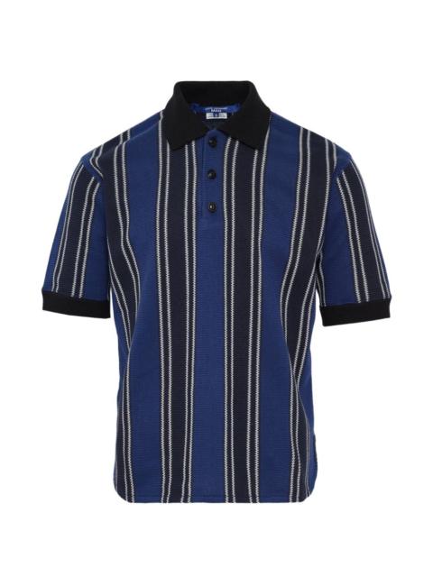 striped knit polo shirt