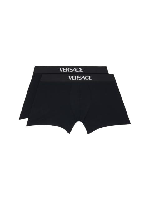 Two-Pack Black Cotton-Jersey Long Boxer Briefs