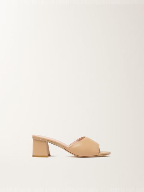 Nappa leather mules in maple