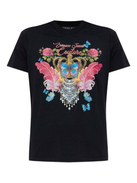butterfly crown-print T-shirt