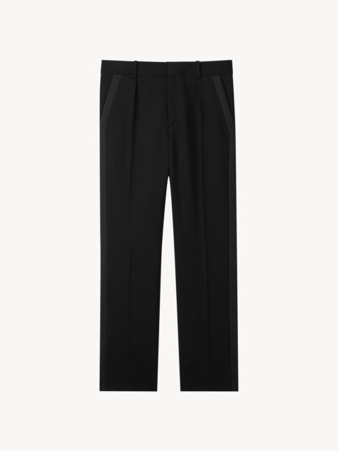 MID-RISE TUXEDO PANTS IN GRAIN DE POUDRE
