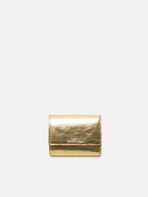 Trifold leather wallet - Gold