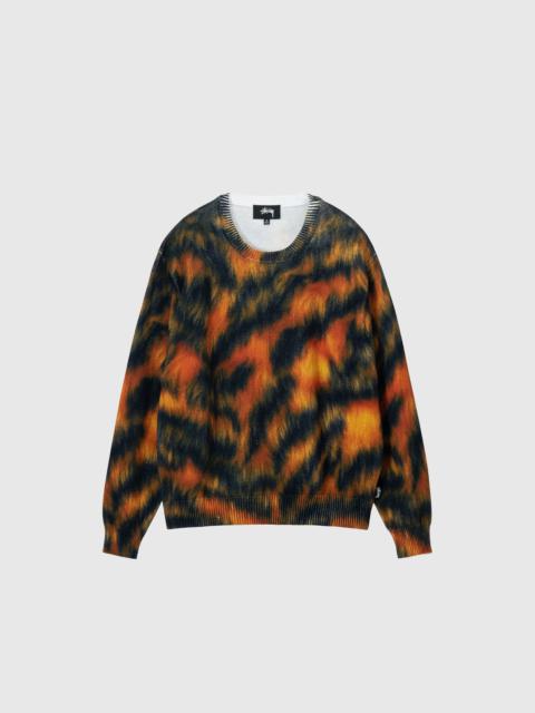 PRINTED FUR SWEATER