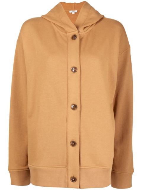 button-up cotton hoodie