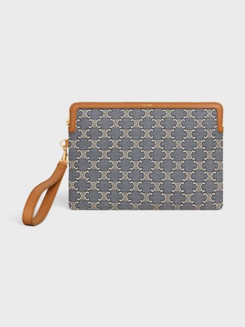 SMALL POUCH WITH STRAP CUIR TRIOMPHE IN JACQAURD TRIOMPHE ALL OVER