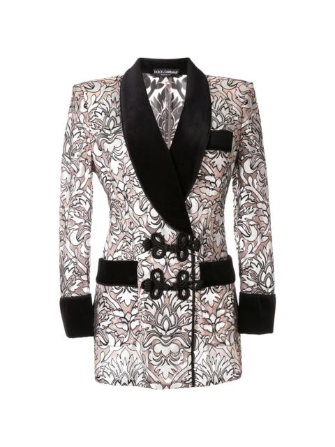 baroque print blazer