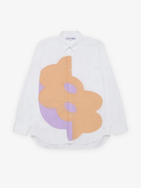 Bold Pattern Print White Button Shirt