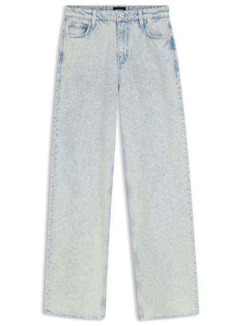 BLUE BOYFRIEND-FIT JEANS IN RIGID DENIM