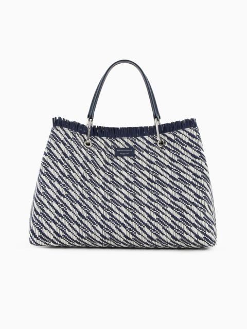 MYEA LARGE BASKETWEAVE SHOPPER BAG