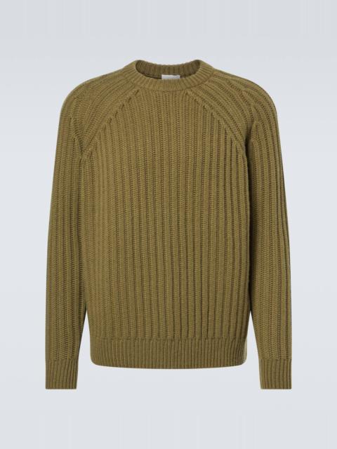 Ribbed-knit wool and cashmere sweater