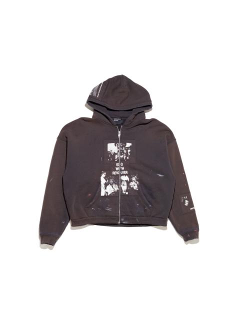 GOD WITH REVOLVER ZIP HOODIE
