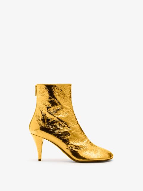 Glove Ankle Boots in Crinkle Gold