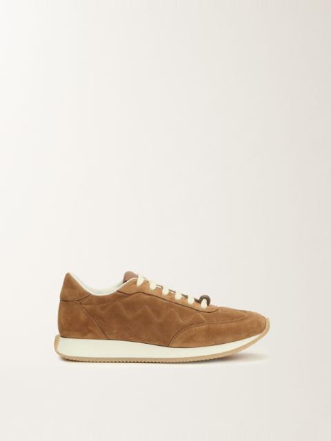Quilted suede running shoes