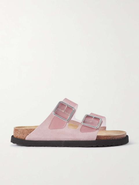 Arizona Milky suede-trimmed PVC sandals