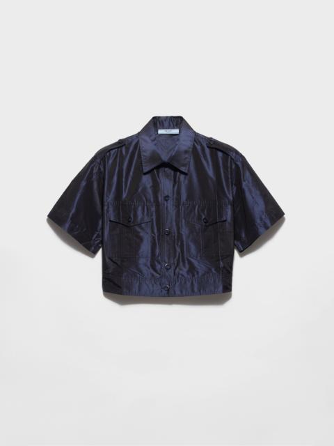 Cropped taffeta shirt