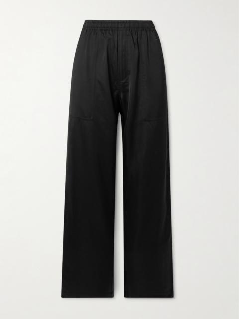 Satin Wide-leg Track Pants