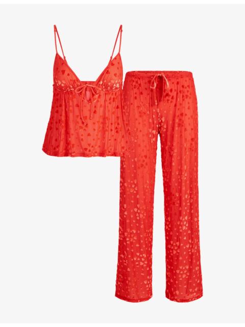 Sheer Velvet Cami and Trousers Set