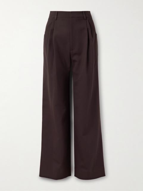Annie Pleated Woven Wide-leg Pants