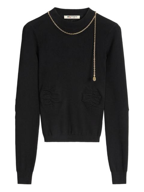 chain-embellished top