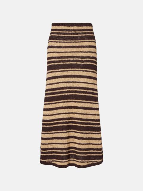 Micah striped cotton-blend maxi skirt