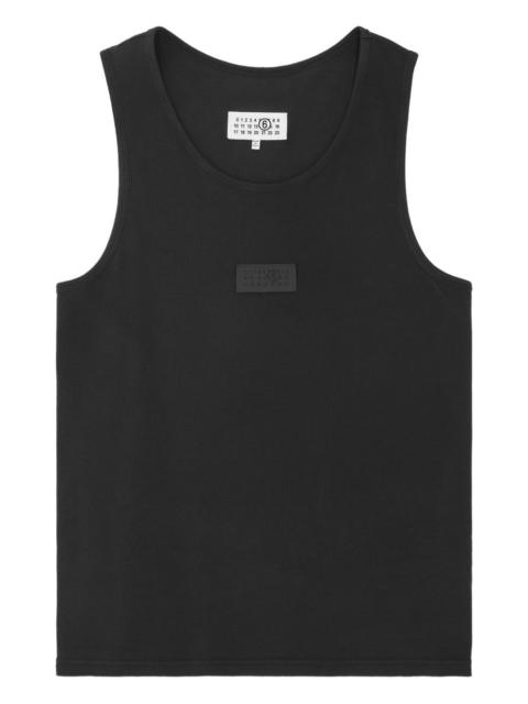 ribbed logo-plaque tank top