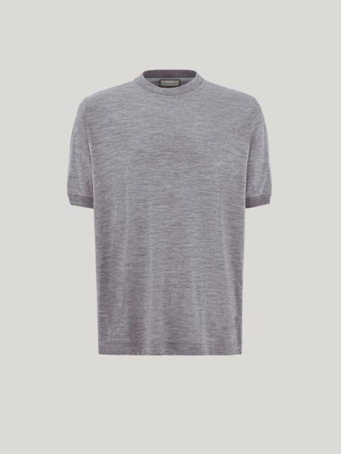 IMPECCABILE SUPER 120'S WOOL GRAY MELANGE T-SHIRT