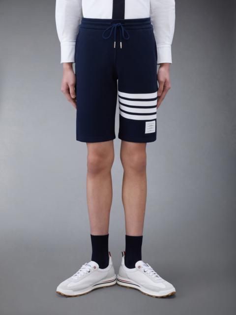 Navy Cotton Loopback Knit Engineered 4-Bar Sweat Shorts