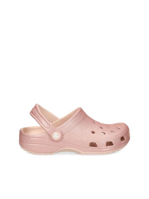 glitter clog sandals