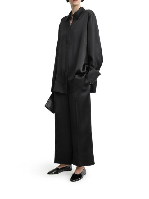 WIDE-LEG SATIN TROUSERS WITH DRAWSTRING