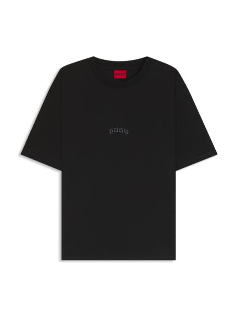 COTTON JERSEY T-SHIRT WITH CURVED EMBROIDERED LOGO