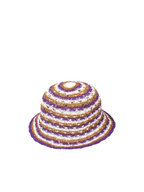 Day striped crochet-knit bucket hat