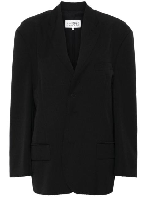 raw-cut single-breasted blazer