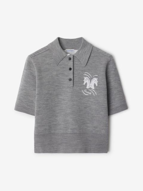 Mirrored Horse Wool Blend Polo Shirt