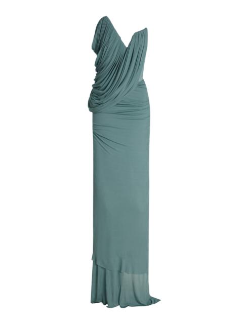Exclusive Systema Draped Jersey Gown blue
