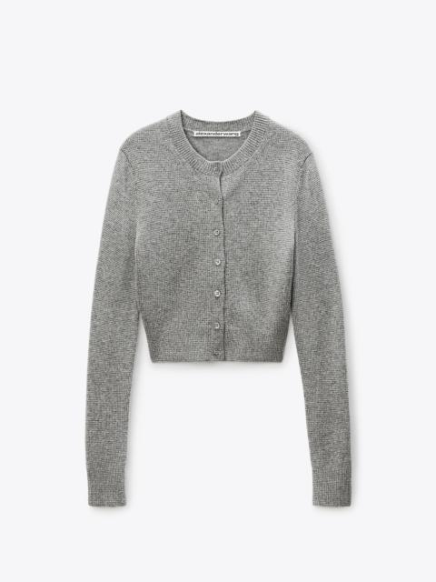Grey Wool-Blend Hotfix Cardigan