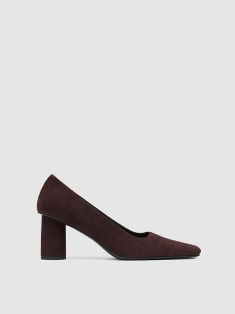Suede Cylinder Pump - Coffee