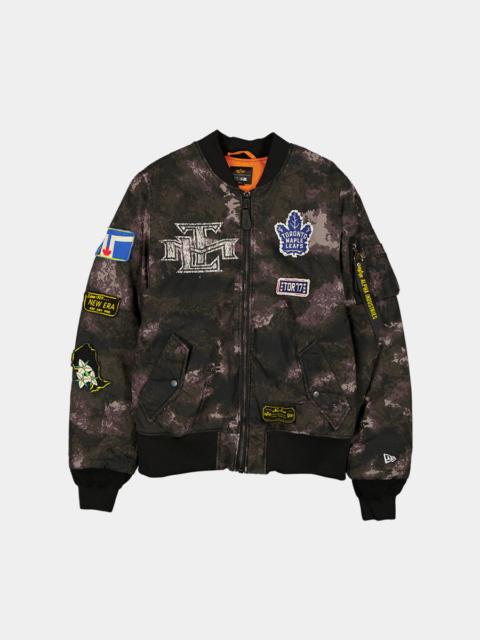 TORONTO MAPLE LEAFS X ALPHA X NEW ERA MA-1 BOMBER JACKET (BLACK CAMO)