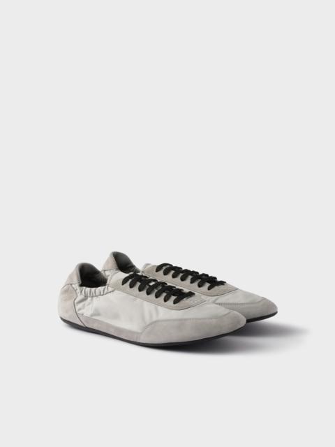 Collapse Re-Nylon and suede elasticized sneakers