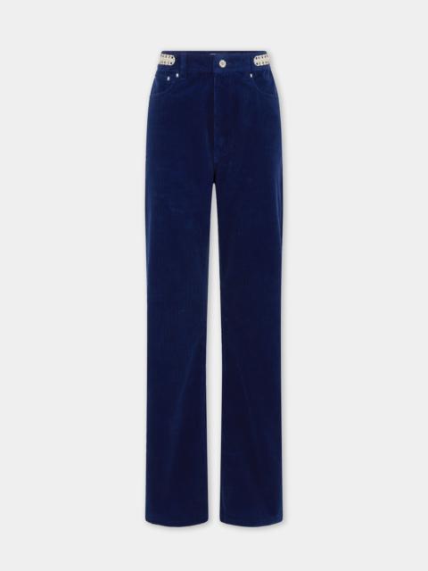 BAGGY PANTS IN VELVET WITH 1969 DISCS